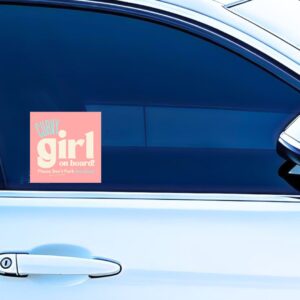 Curvy girl on board-Please don't park too close Large 6"x6" Sticker