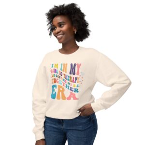 I'm In My Going to Therapy Era Unisex Lightweight Crewneck Sweatshirt